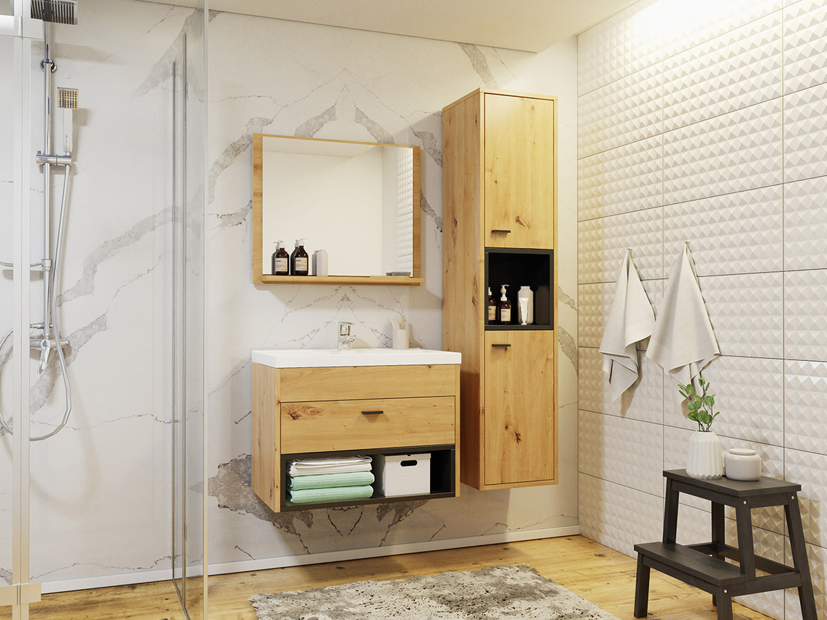 Kopalniški komplet Velum I (Artisan hrast + Črna)