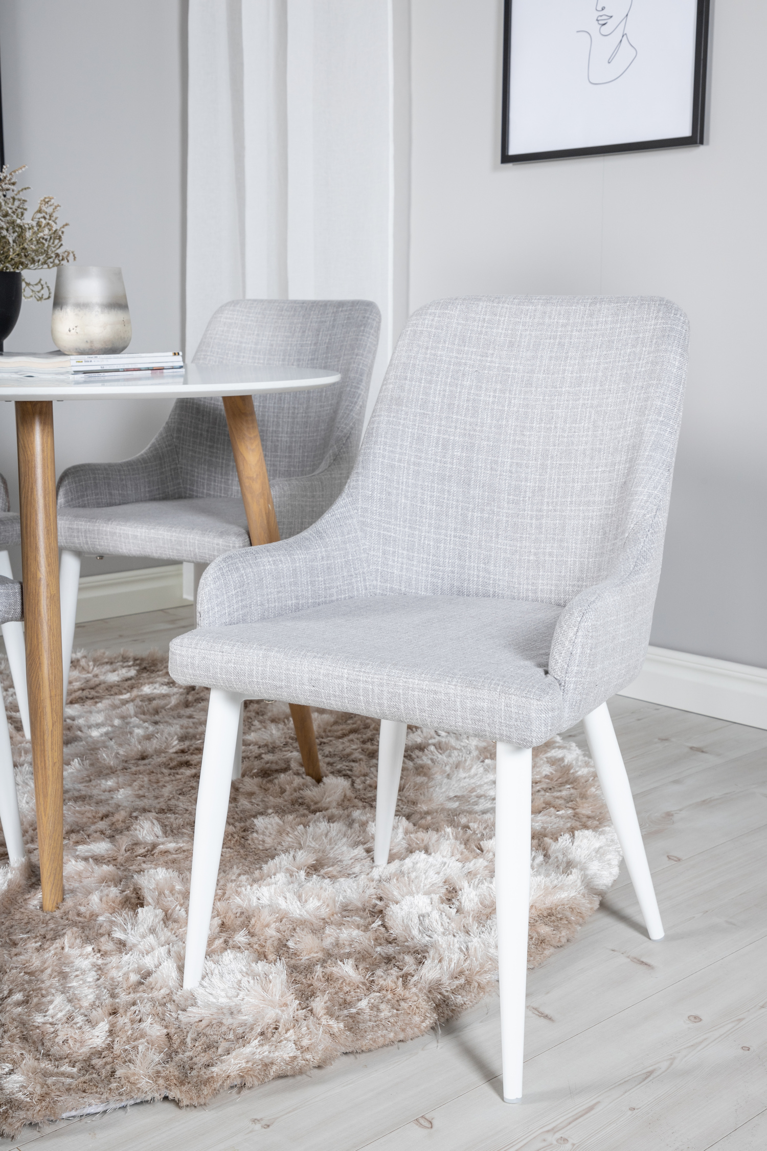 Jedilniški komplet Dallas 299 (Svetlo siva + Bela)