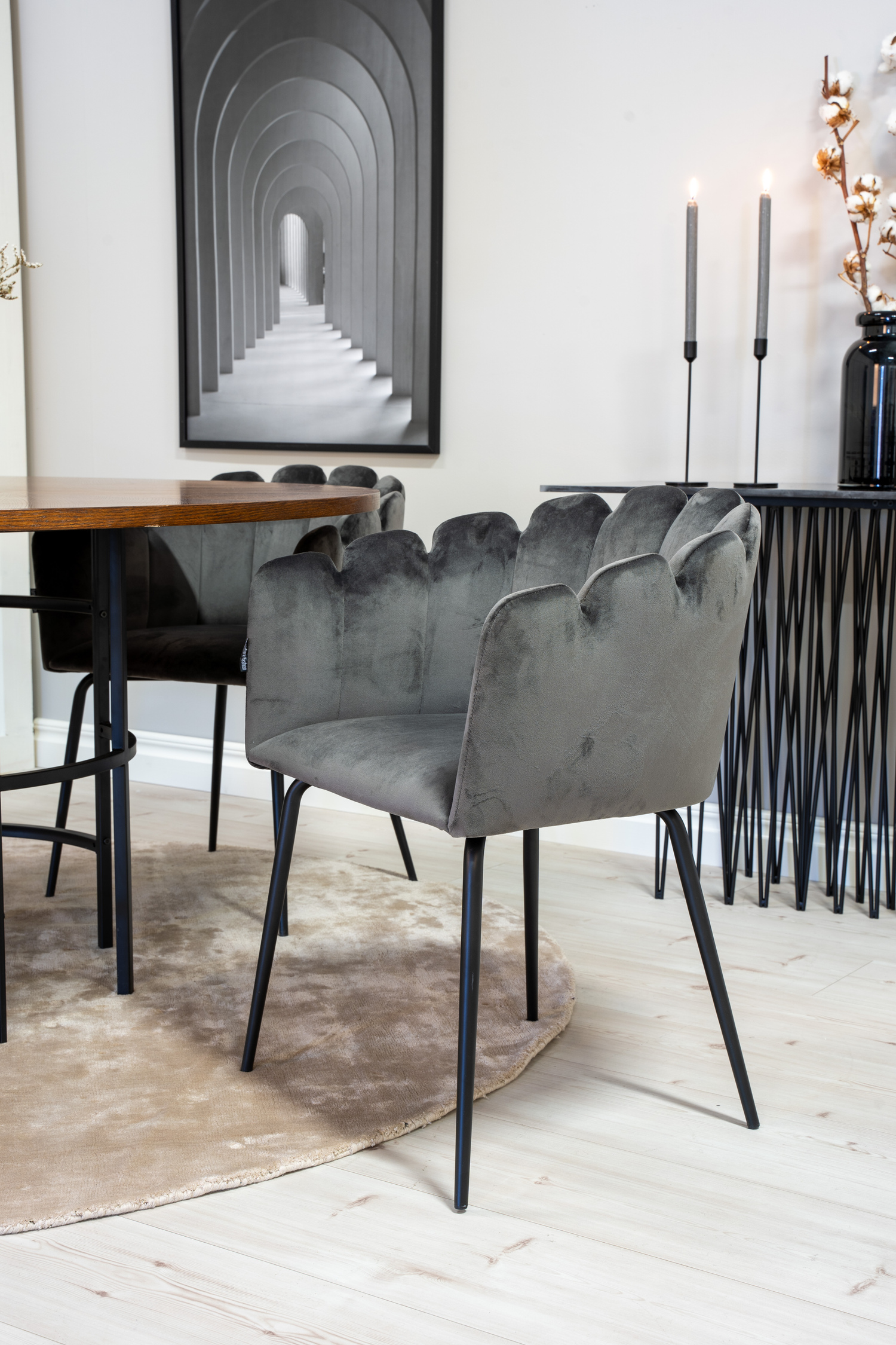 Jedilniški komplet Dallas 310 (Siva + Črna)