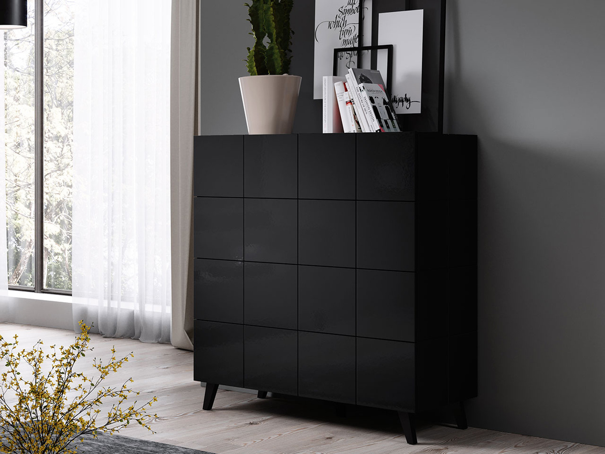 Komoda Charlotte 133 (Sijaj črna)