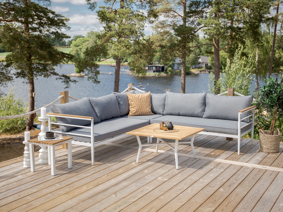 Komplet vrtnega pohištva Dallas 525 (Bela + Siva)