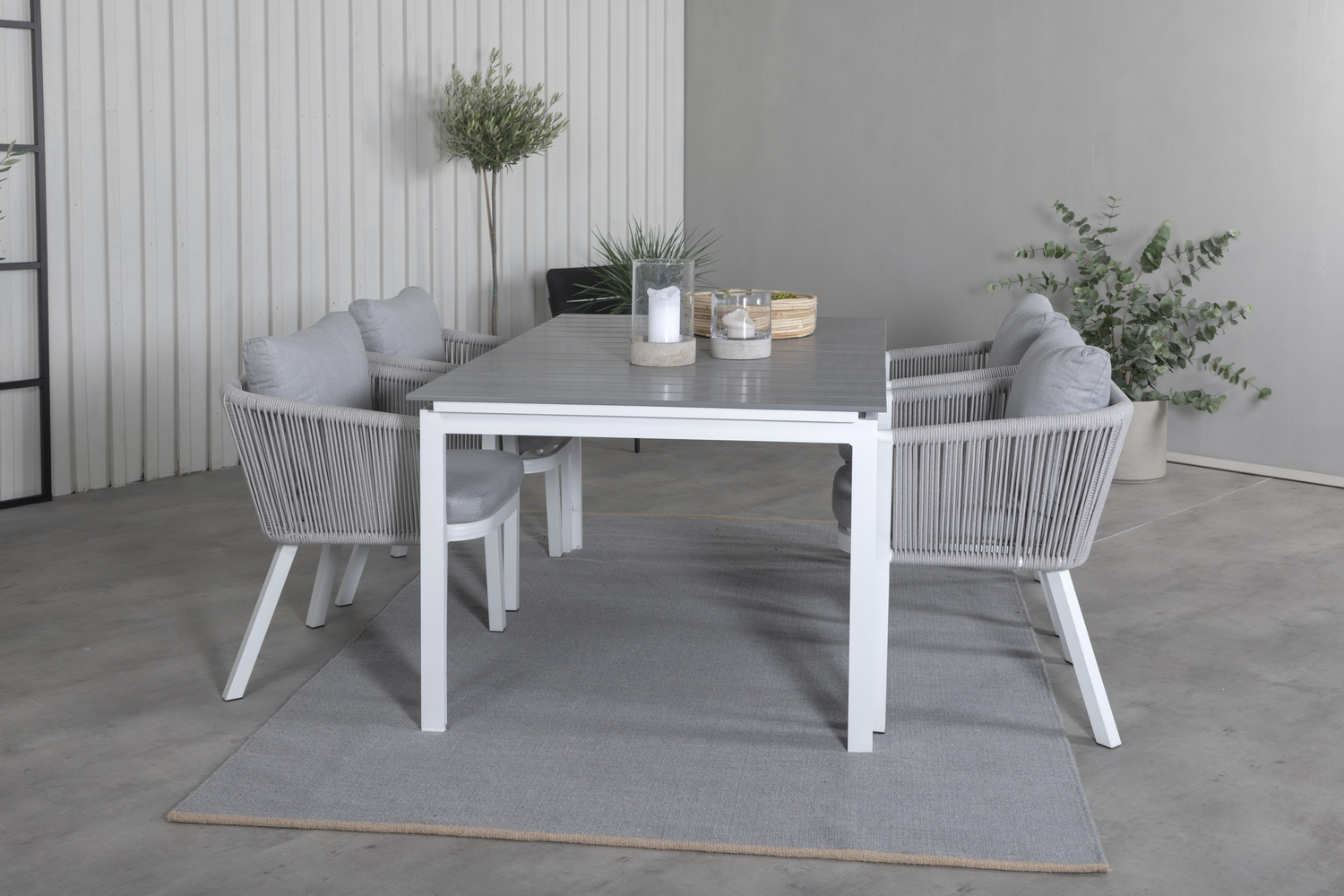 Vrtna miza Dallas 665 (Siva + Bela)