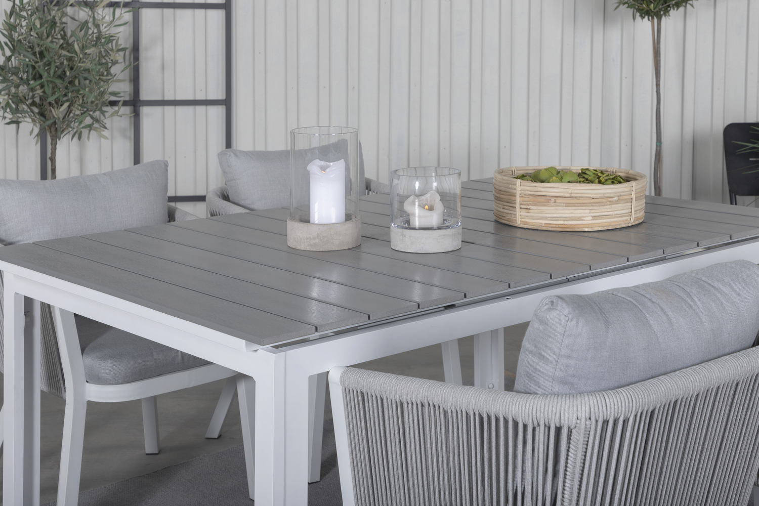 Vrtna miza Dallas 665 (Siva + Bela)