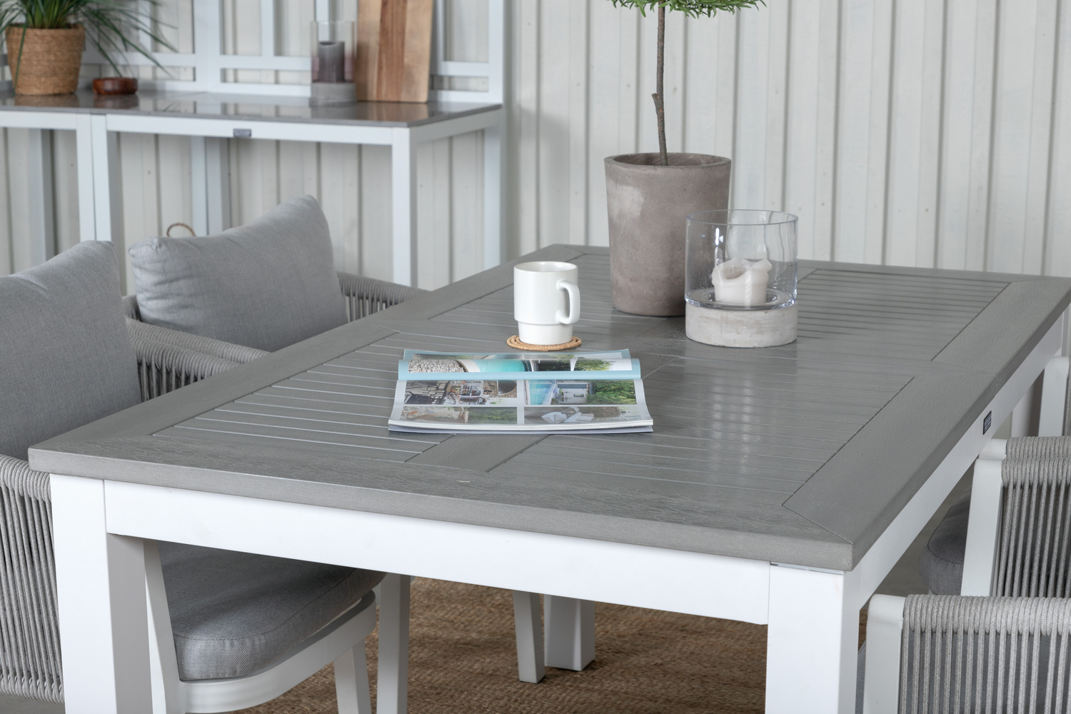 Vrtna miza Dallas 1158 (Siva + Bela)