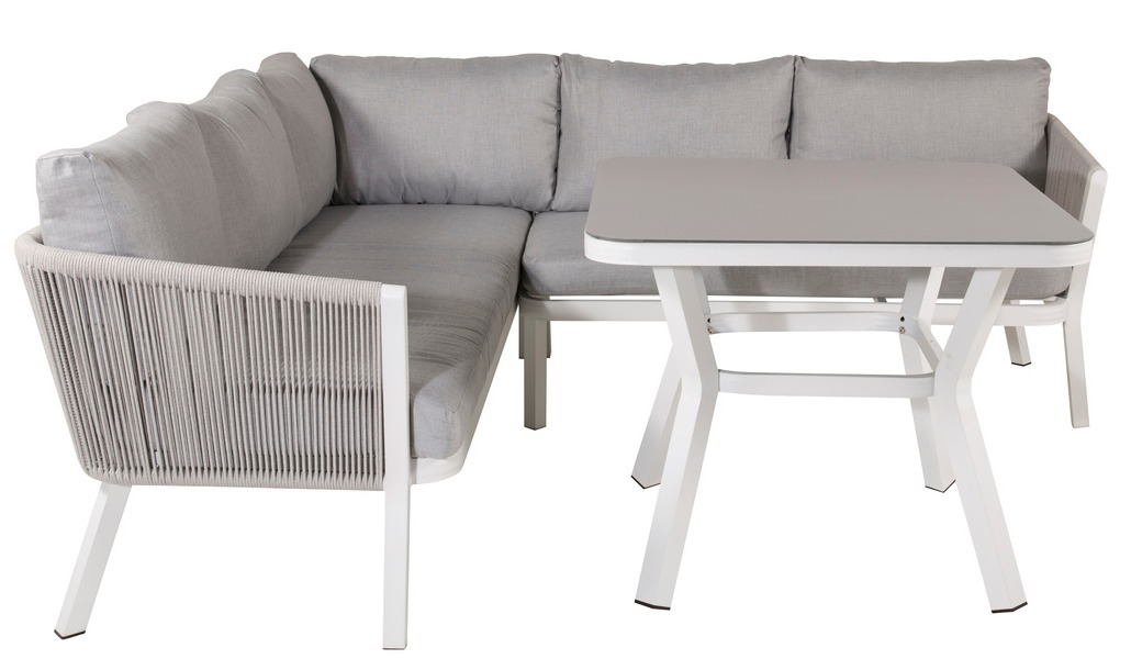 Komplet vrtnega pohištva Dallas 1069 (Bela + Siva)