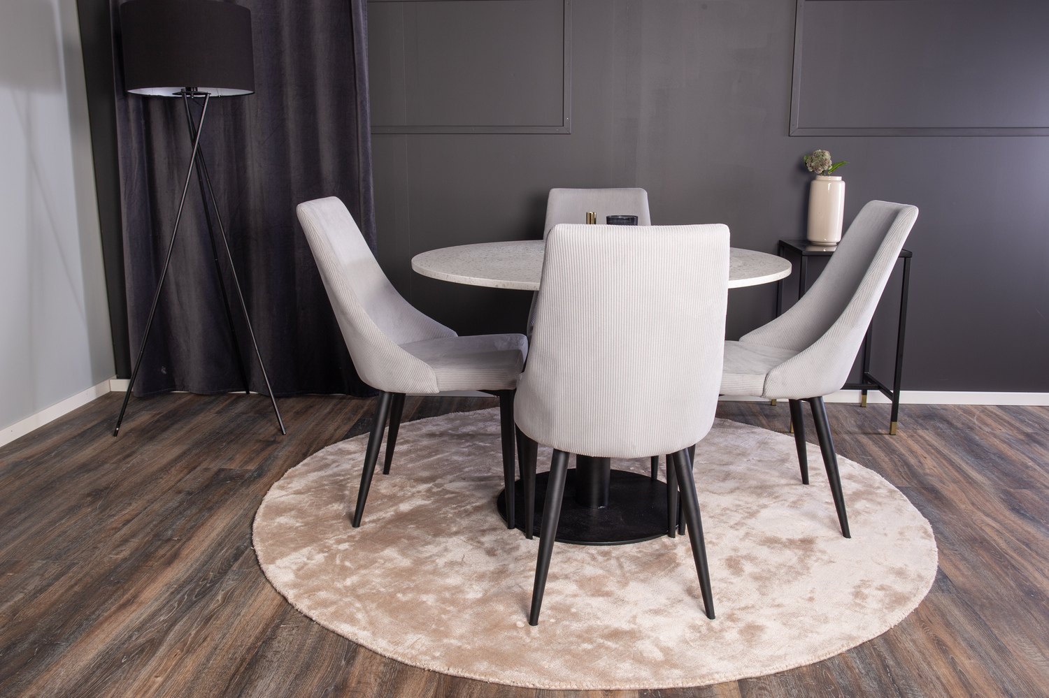 Jedilniški komplet Dallas 1169 (Siva + Črna)