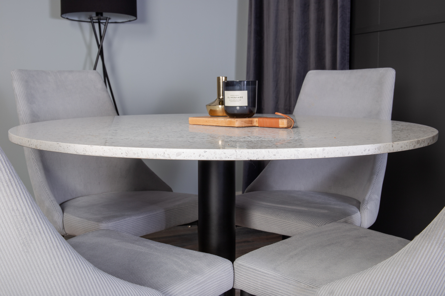 Jedilniški komplet Dallas 1169 (Siva + Črna)