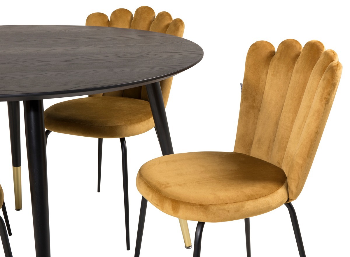 Jedilniški komplet Dallas 1177 (Rumena + Črna)