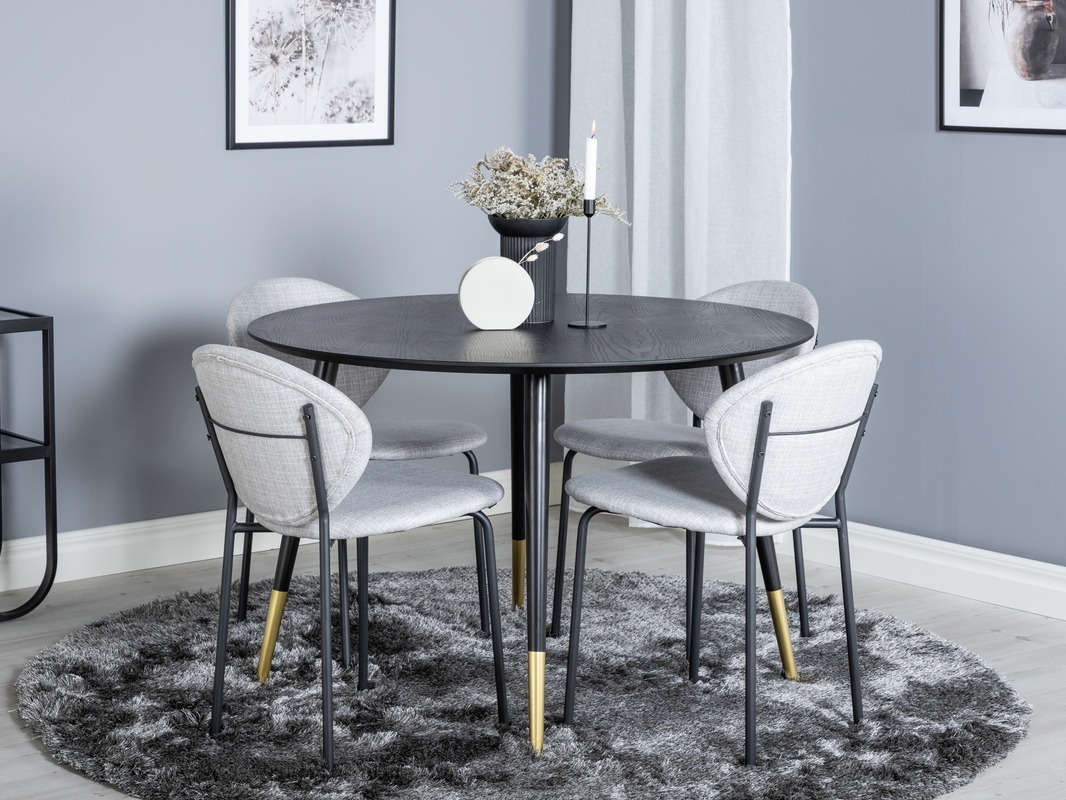 Jedilniški komplet Dallas 1186 (Siva + Črna)