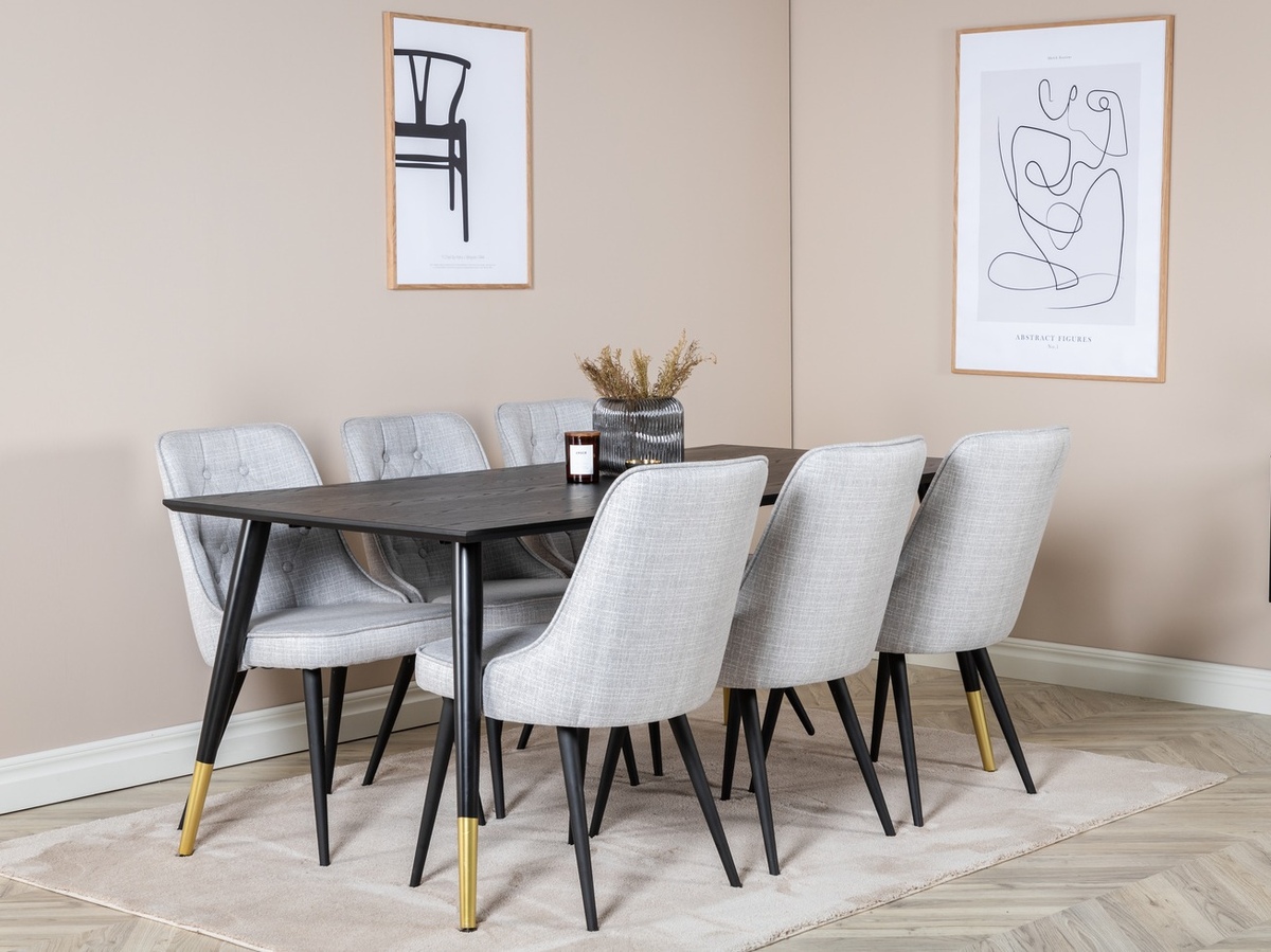 Jedilniški komplet Dallas 1256 (Siva + Črna)