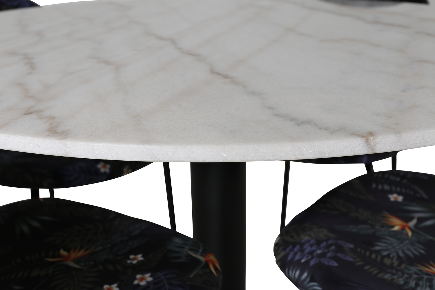 Jedilniški komplet Dallas 1298 (Cvetlični vzorec + Črna)