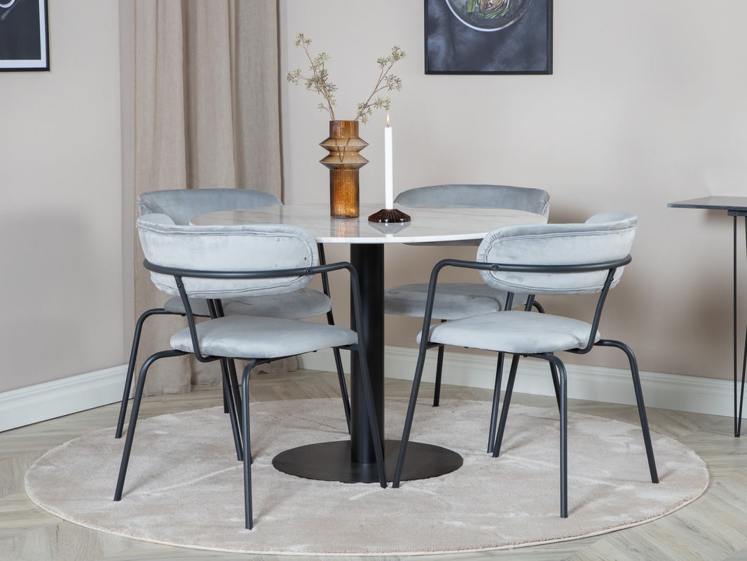 Jedilniški komplet Dallas 1299 (Siva + Črna)