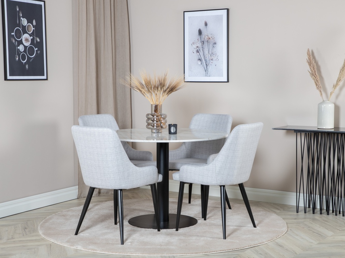 Jedilniški komplet Dallas 1300 (Svetlo siva + Črna)