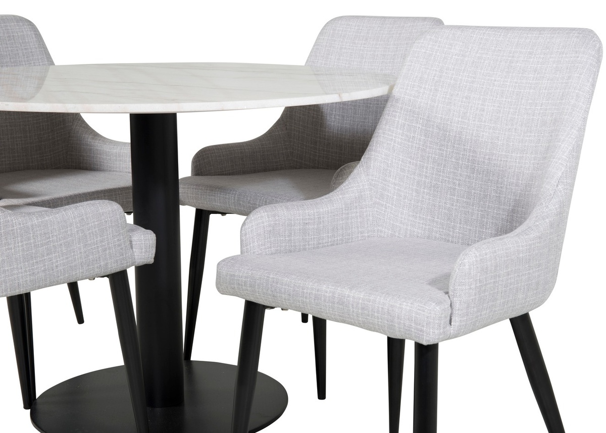 Jedilniški komplet Dallas 1300 (Svetlo siva + Črna)