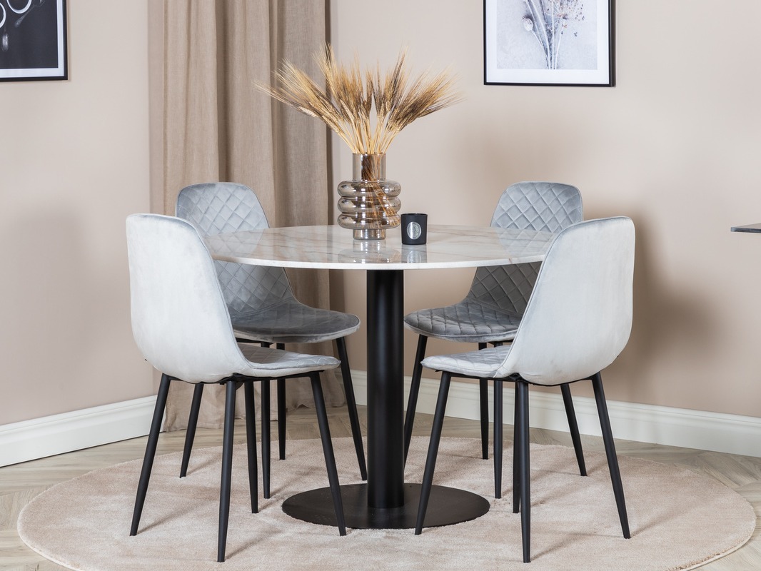 Jedilniški komplet Dallas 1302 (Siva + Črna)