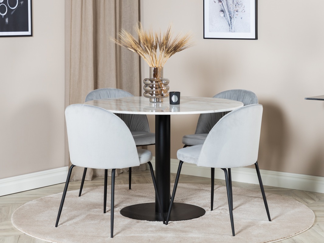 Jedilniški komplet Dallas 1303 (Siva + Črna)