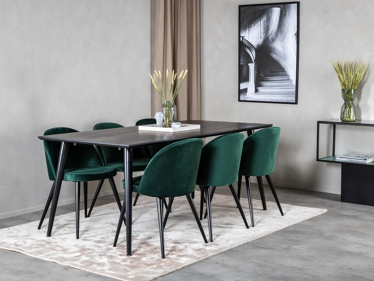 Jedilniški komplet Dallas 1335 (Zelena + Črna)