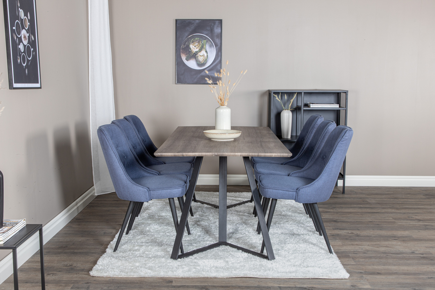 Jedilniški komplet Dallas 1347 (Modra + Črna)