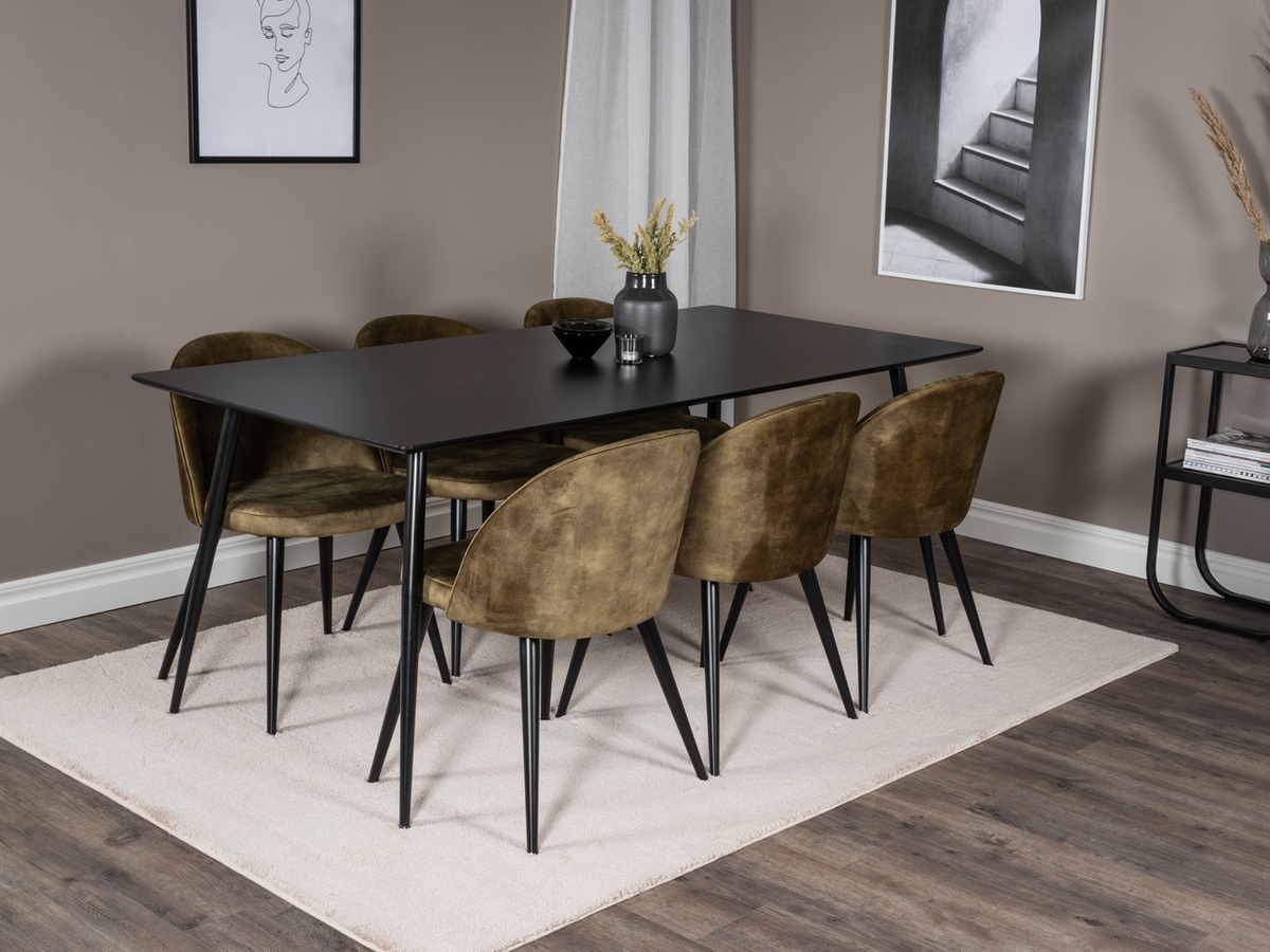 Jedilniški komplet Dallas 1509 (Prašno zelena + Črna)