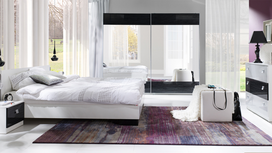 Nočna omarica Murrieta 111 (Sijaj bela + Sijaj črna)