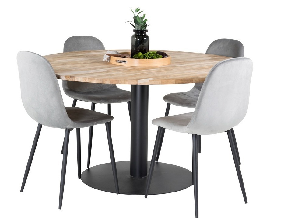 Jedilniški komplet Dallas 1738 (Črna + Svetlo siva)