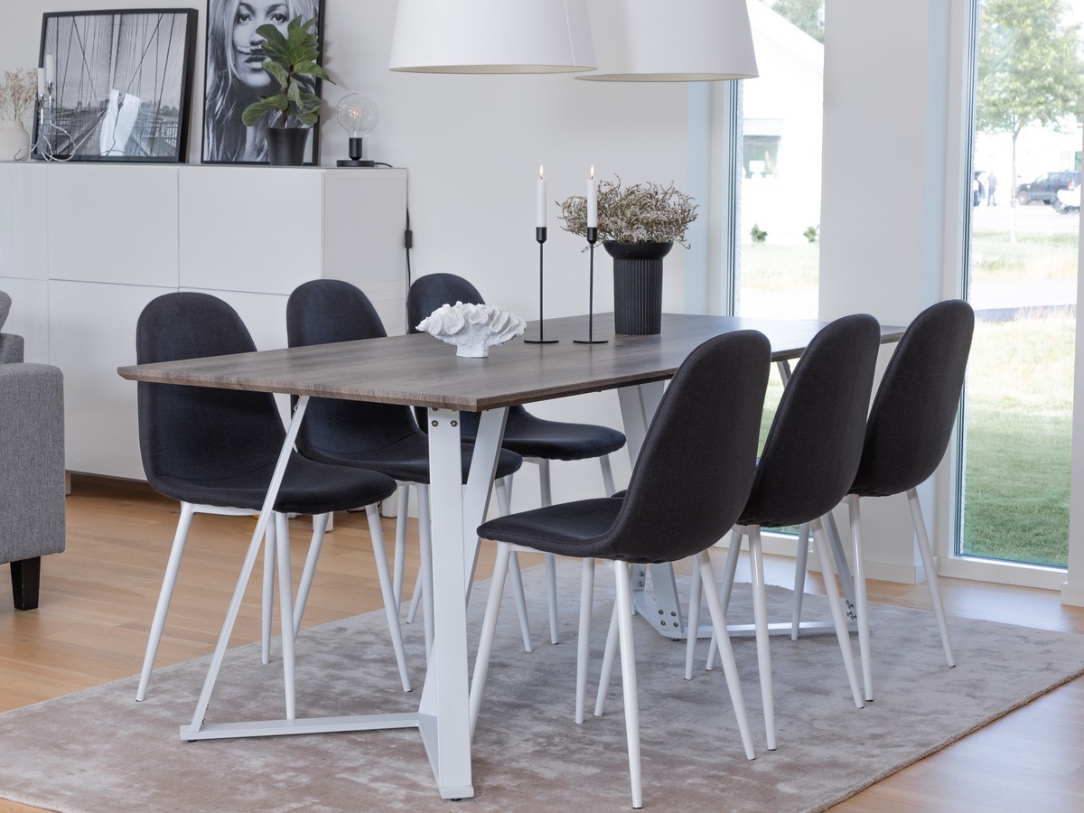 Jedilniški komplet Dallas 1804 (Bela + Črna)