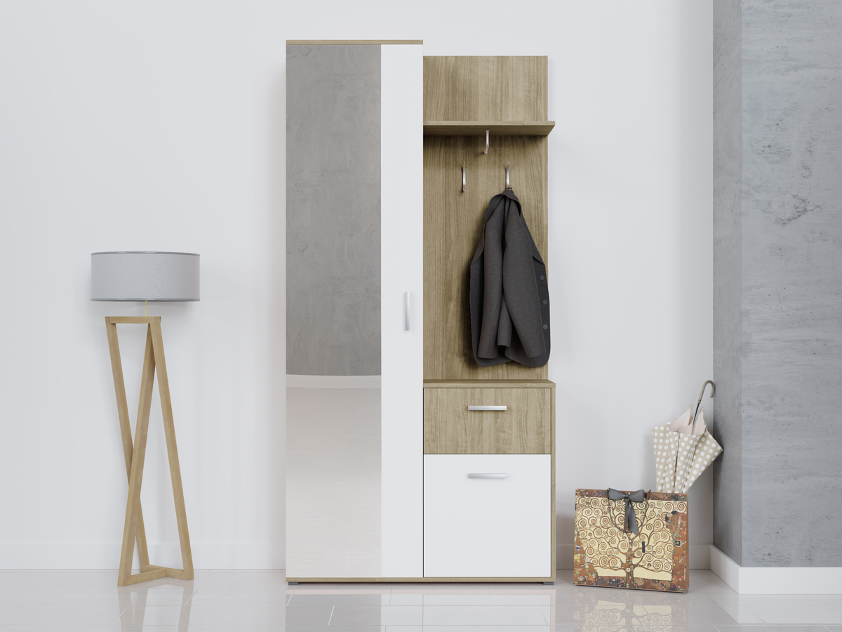 Komplet za predsobo Stanton 103 (Sonoma hrast + Bela)