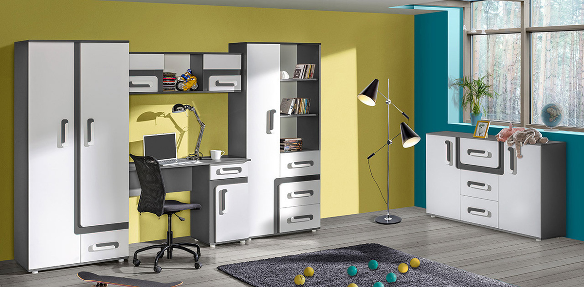 Garderobna omara Aviseve 106 (Antracit + Bela)