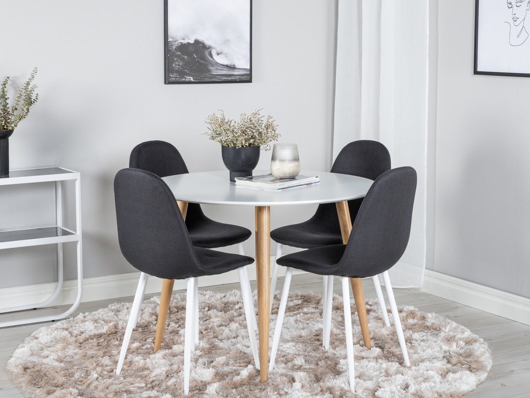 Jedilniški komplet Dallas 291 (Črna + Bela)