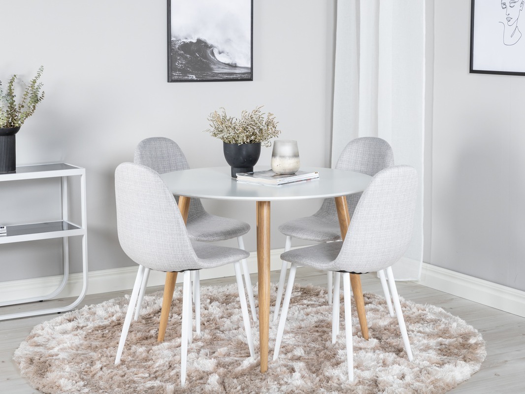 Jedilniški komplet Dallas 291 (Svetlo siva + Bela)