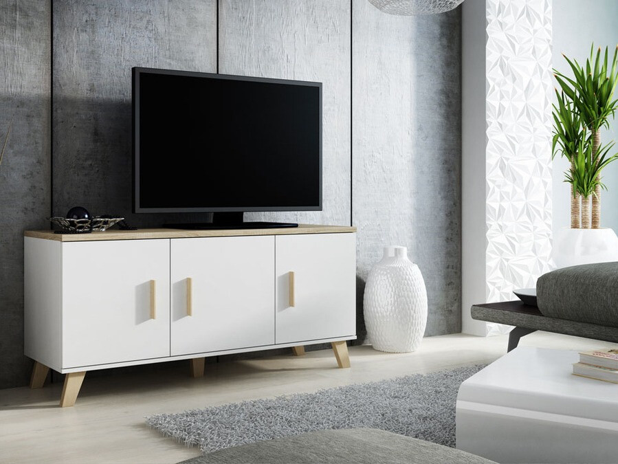 TV-omarica Larfloi 106 (Bela + Sonoma hrast)