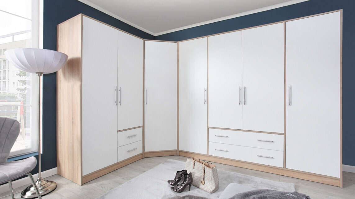 Garderobna omara Cavmero 105 (Sonoma hrast + Bela)