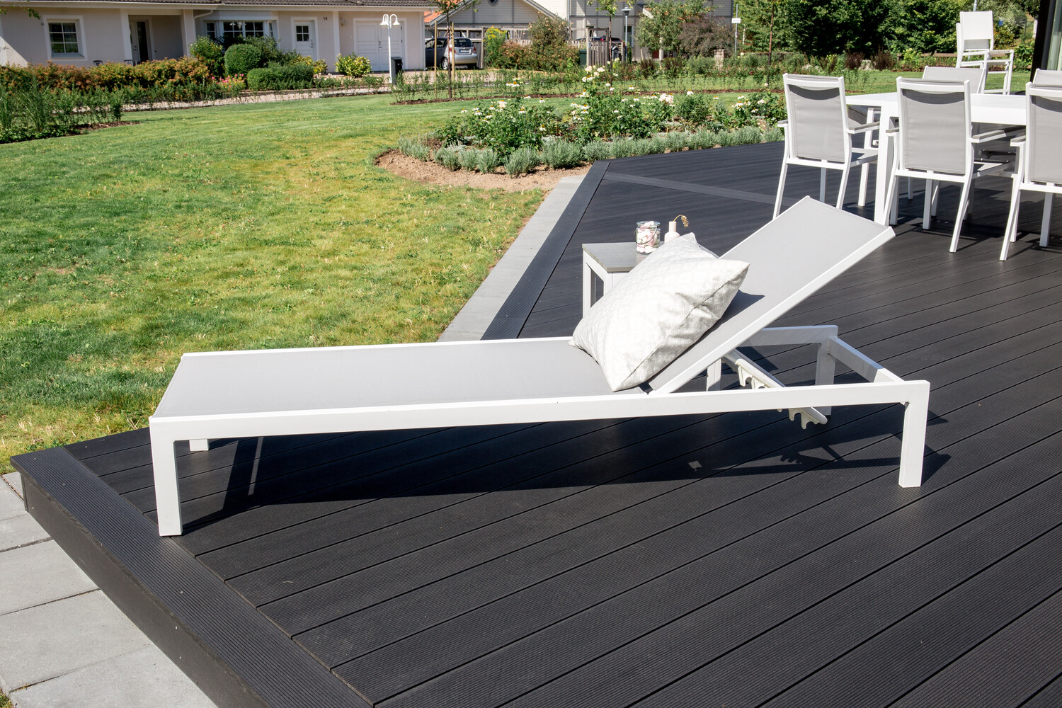 Vrtni ležalnik Dallas 2314 (Bela + Siva)