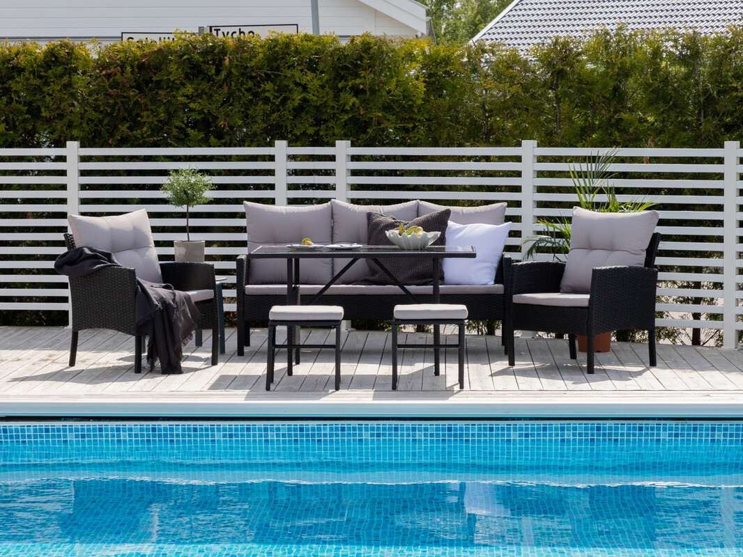 Komplet vrtnega pohištva Dallas 2473 (Črna + Siva)