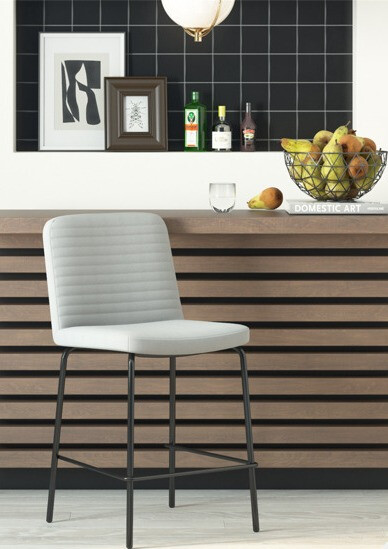 Srednje visok barski stol Tulsa 209 (Siva + Črna)