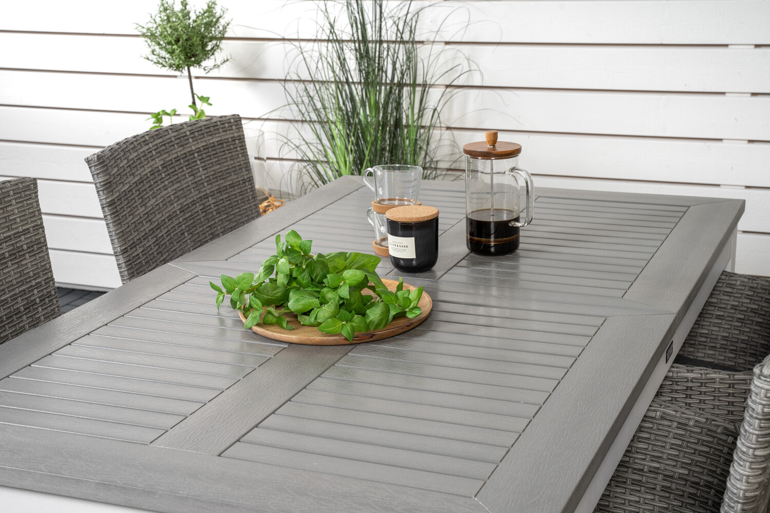 Komplet mize in stolov Dallas 3007 (Siva)