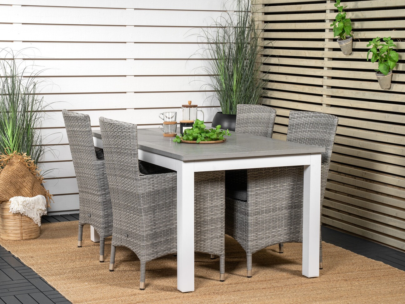 Komplet mize in stolov Dallas 3007 (Siva)