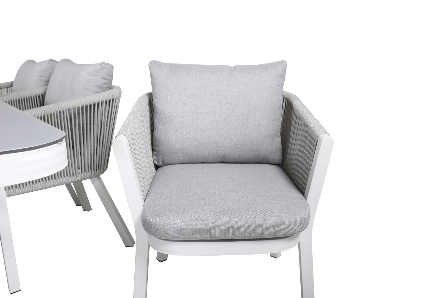 Komplet mize in stolov Dallas 3020 (Bela + Siva)