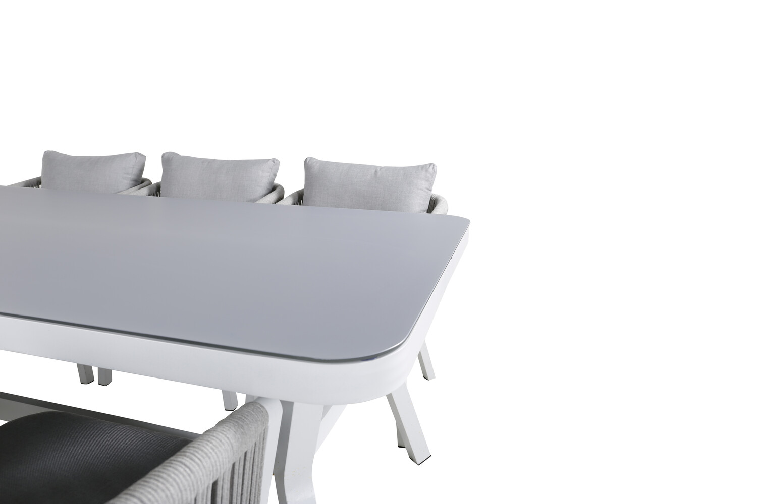 Komplet mize in stolov Dallas 3020 (Bela + Siva)