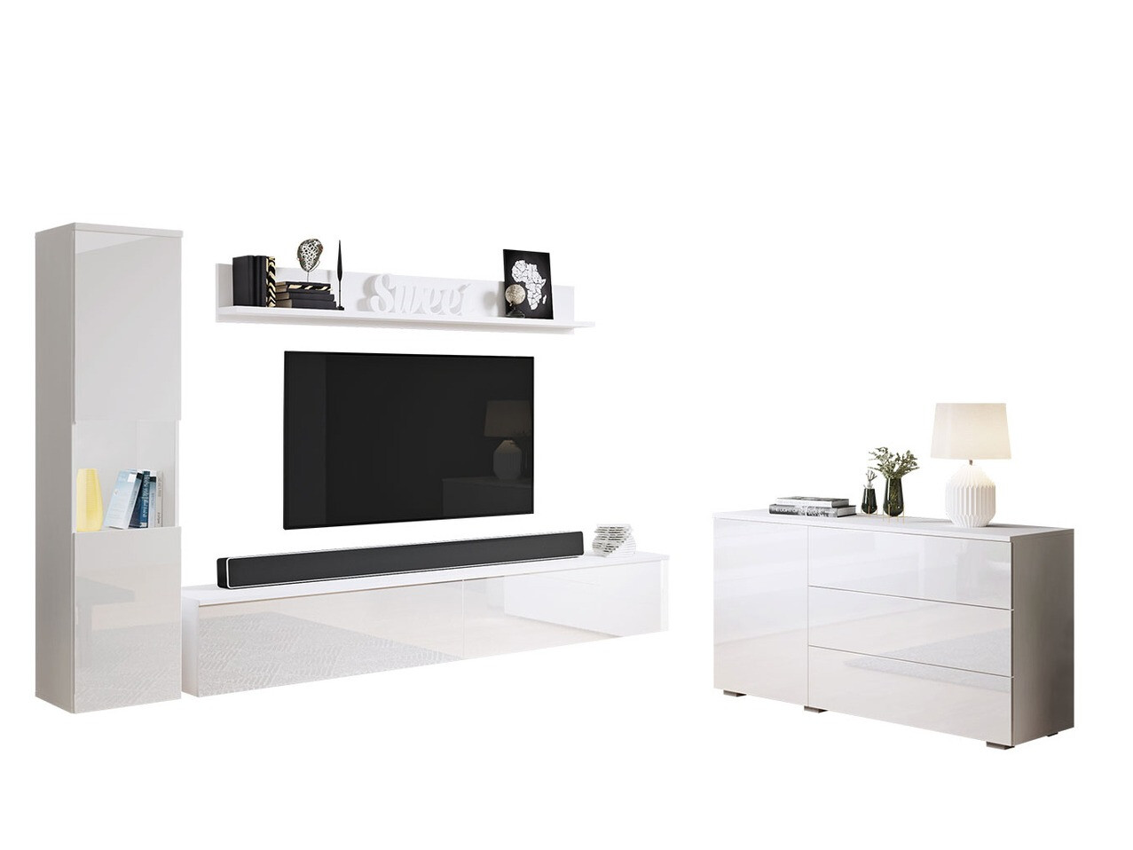 Dnevni prostor Sarasota 132 (Bela + Sijaj bela)