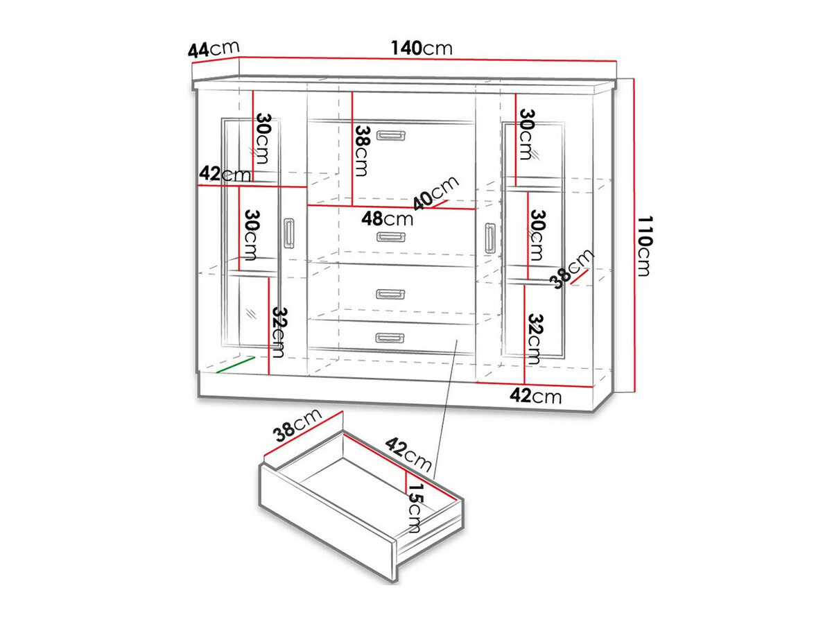 Komoda Lircava 111 (Hrast lefkas)