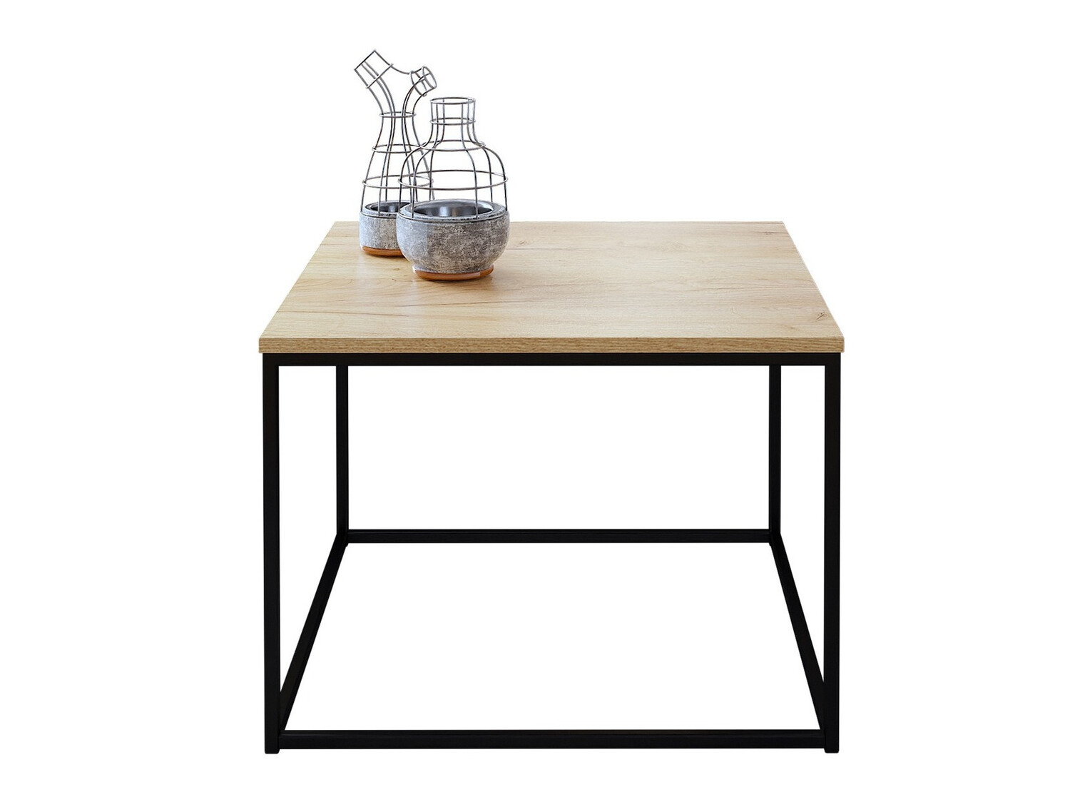 Klubska mizica Germantown 105 (Mat črna + Hrast)