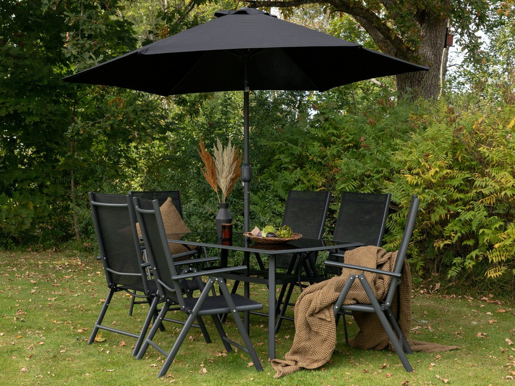 Komplet mize in stolov Dallas 3079 (Črna) 2051-408