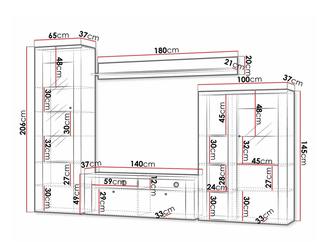 Komplet za dnevno sobo Salelbo 100 (Oreh)