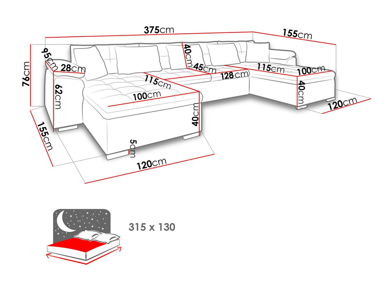 Kotna garnitura Comfivo 111 (Manila 19 + Manila 16 + Manila 19)