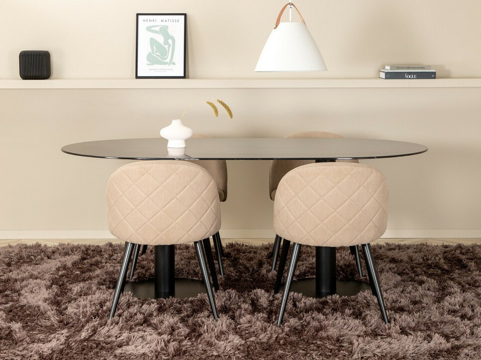 Jedilniški komplet Dallas 3068 (Beige + Črna)