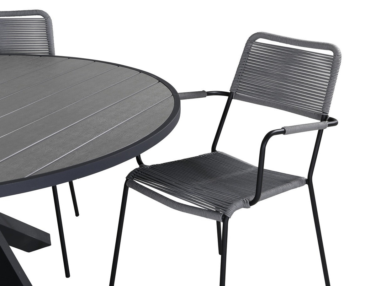 Komplet mize in stolov Dallas 2992 (Siva + Črna)