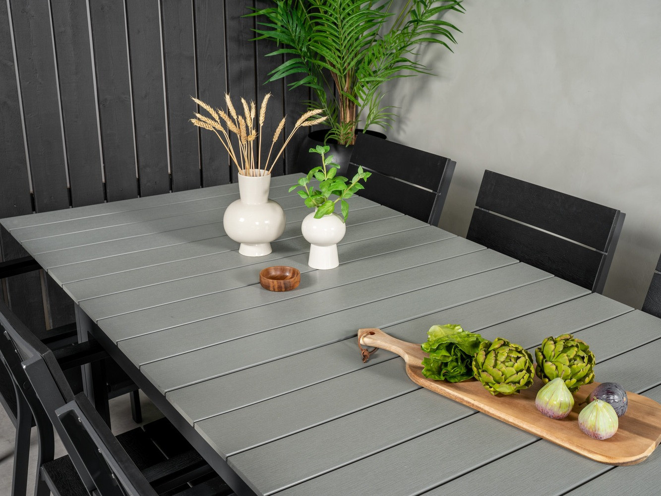 Komplet mize in stolov Dallas 3028 (Črna + Siva)