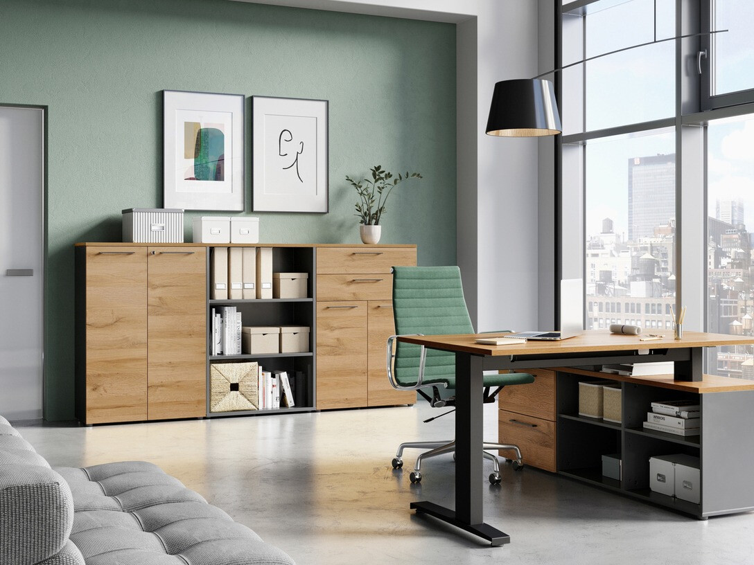 Komoda Eliromo 103 (Grafit + Hrast Grandson)