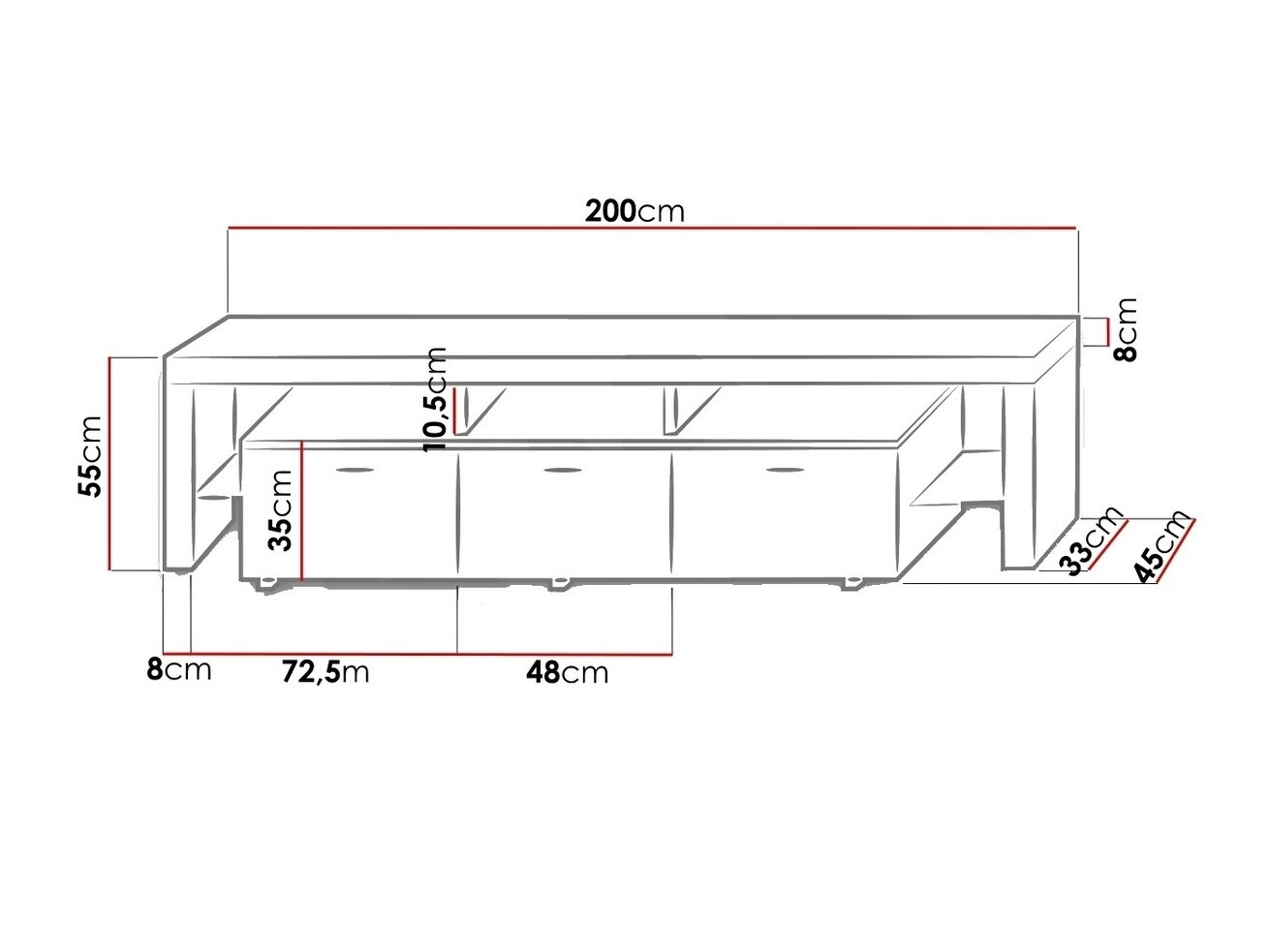 TV-omarica Nashville 103 (Bela + Sijaj črna)